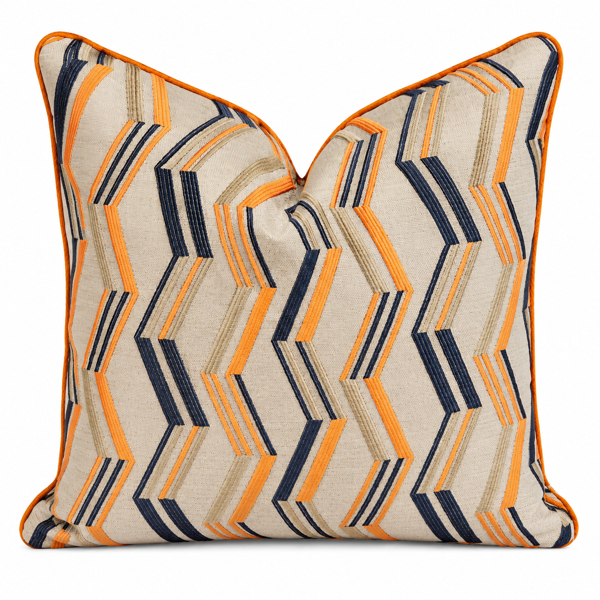 Coussin décoratif zigzag taupe