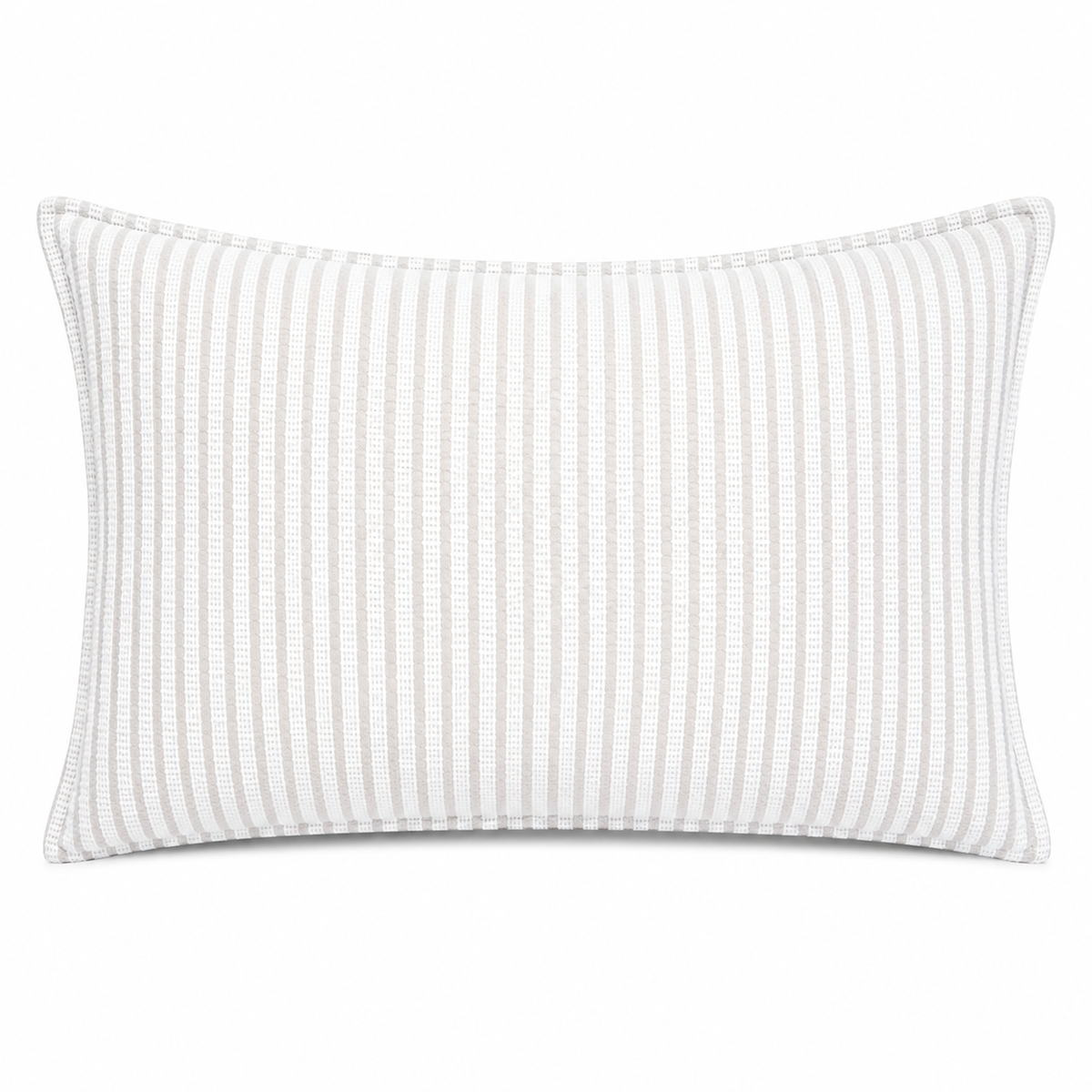 Cousssin décoratif rectangulaire tendance à rayure blanc 64x32cm