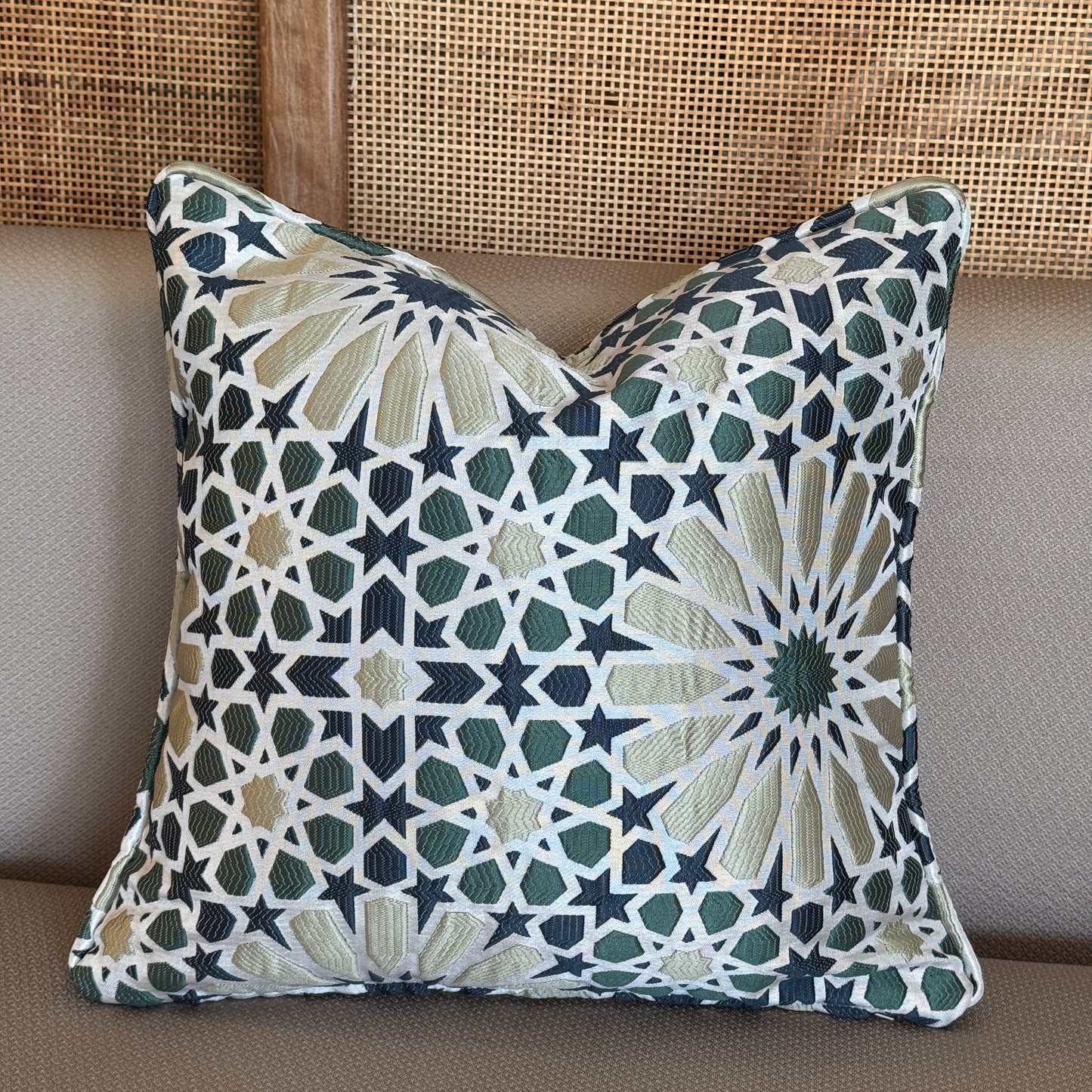 Coussin décoratif Zellij Majestueux vert 50x50cm