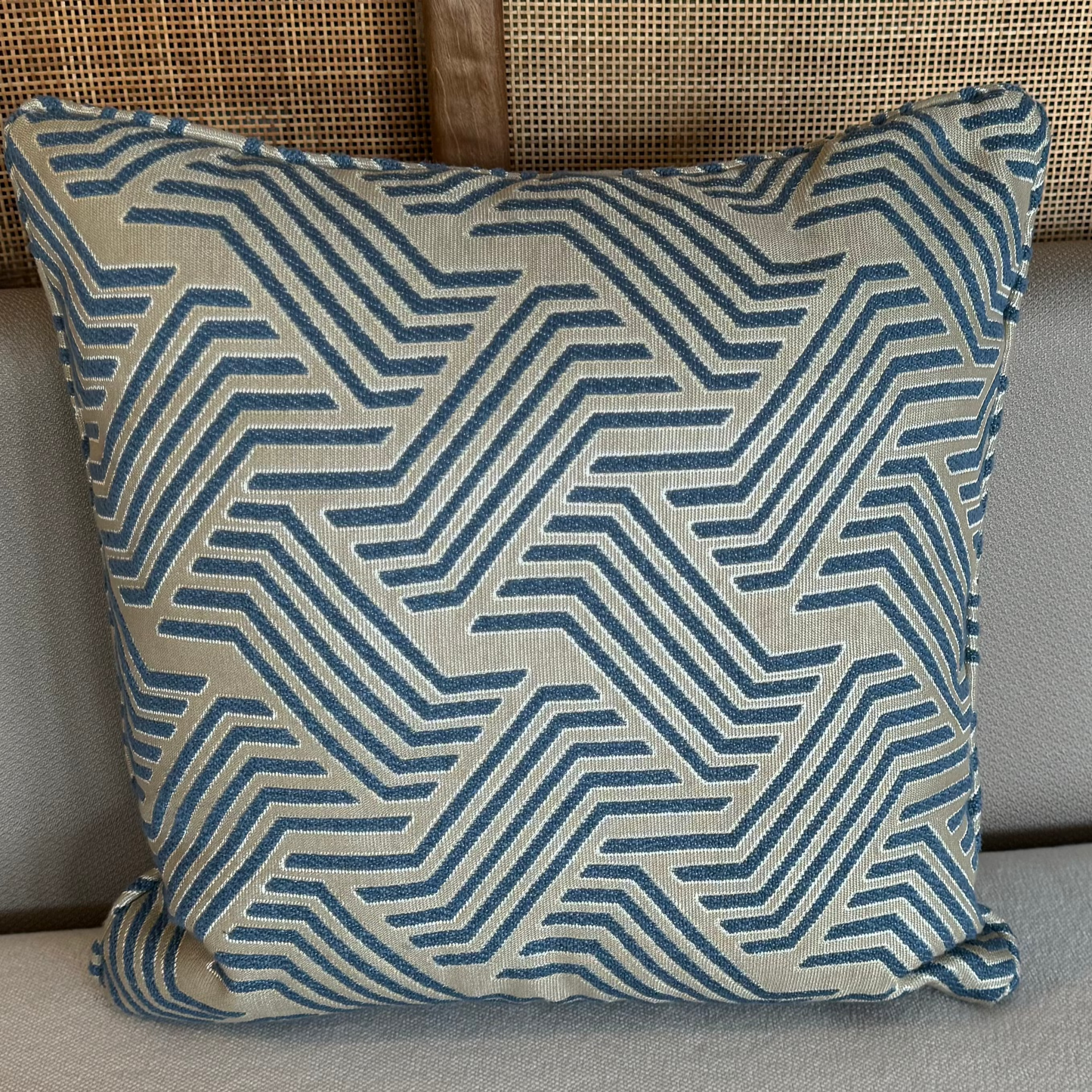 Coussin Zigzag Bleu 50x50cm.
