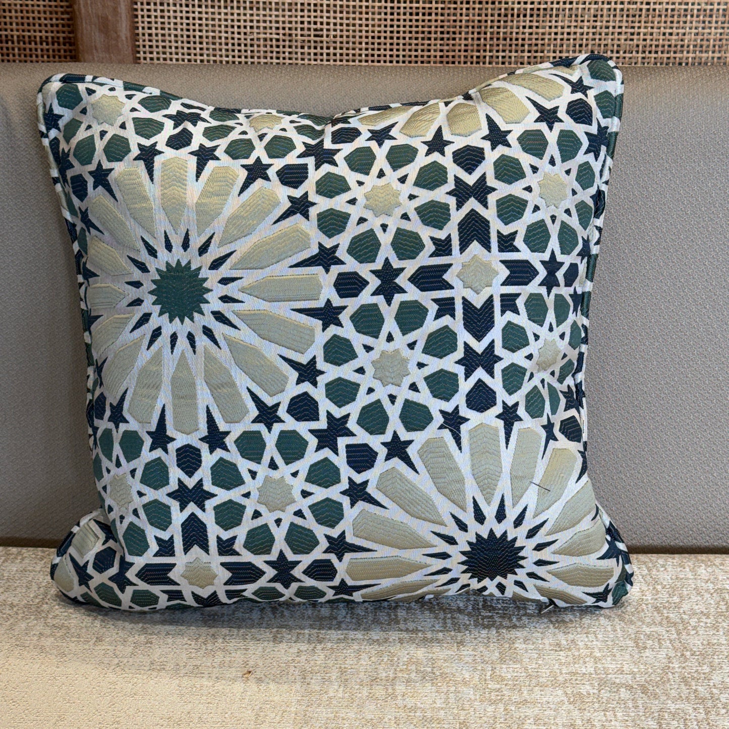 Coussin décoratif zellij vert