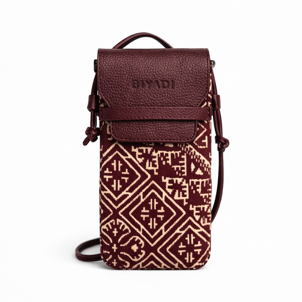 Accessoires de téléphone en tissu marocain et cuir véritable