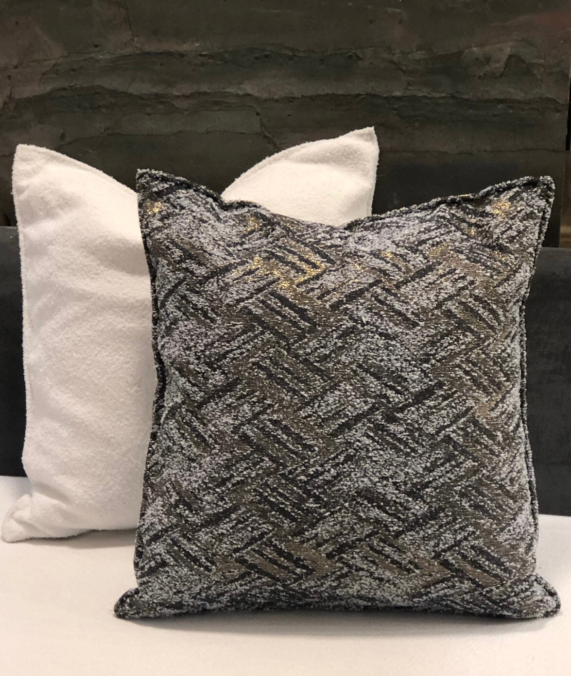 Duo of terry cushions