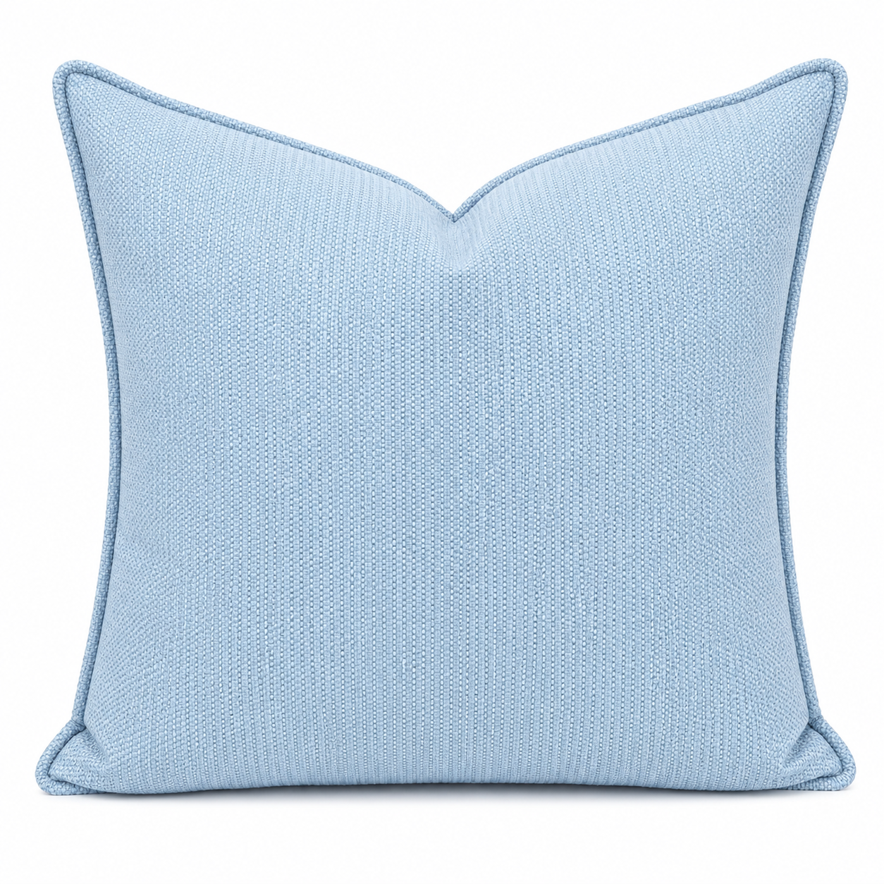 Coussin décoratif uni texturé bleu azur 50x50cm