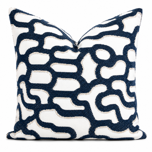Coussin Labyrinthe bleu