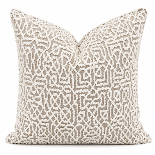 Decorative cushion with taupe decorative pattern 50x50cm