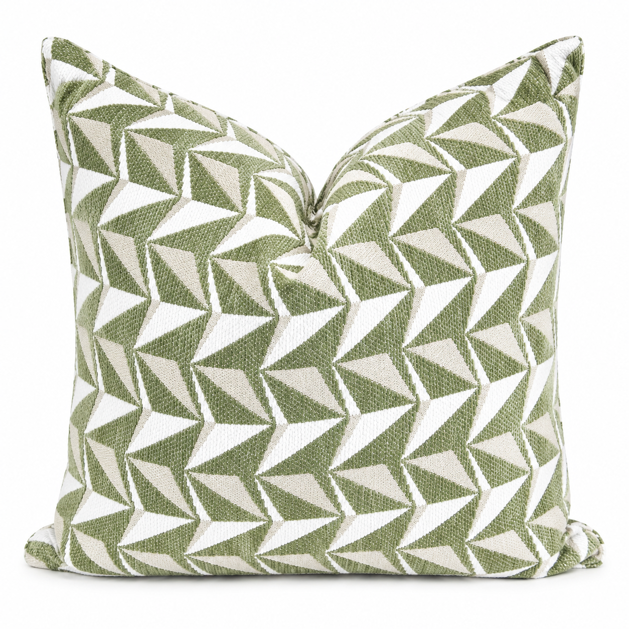 Geometric decorative cushion green caterpillars 50x50cm