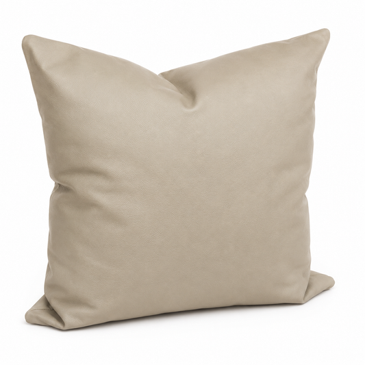 Coussin taupe en Cuir Véritable