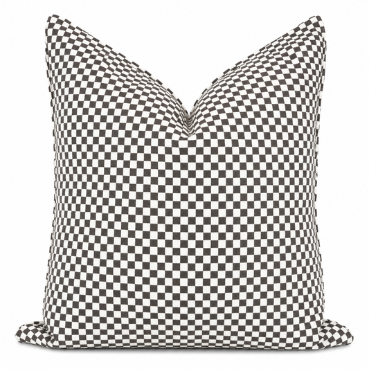 Coussin Echiquier taupe
