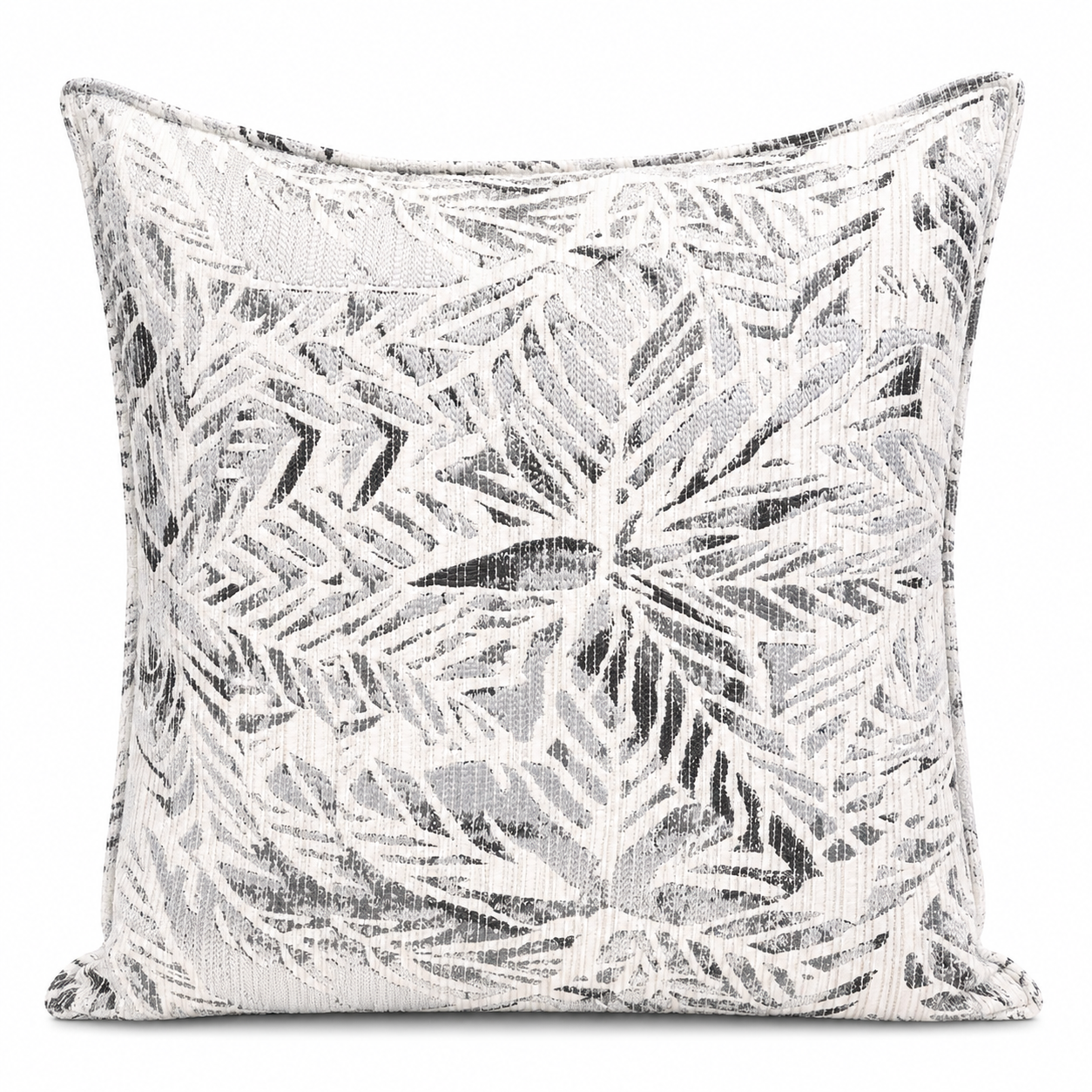 Coussin décoratif Chenille feuillage monochrome  50x50cm