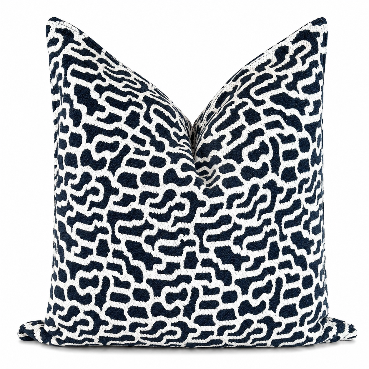 Coussin Labyrinthe Bleu & Ivoire