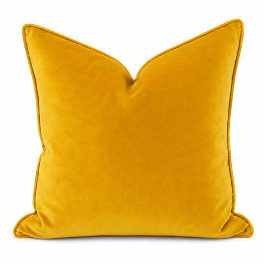 Coussin Velours moutarde