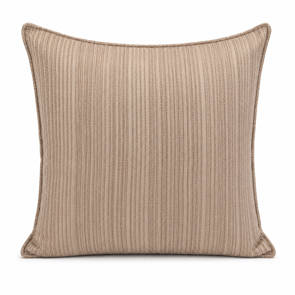Coussin carré à rayures  taupe