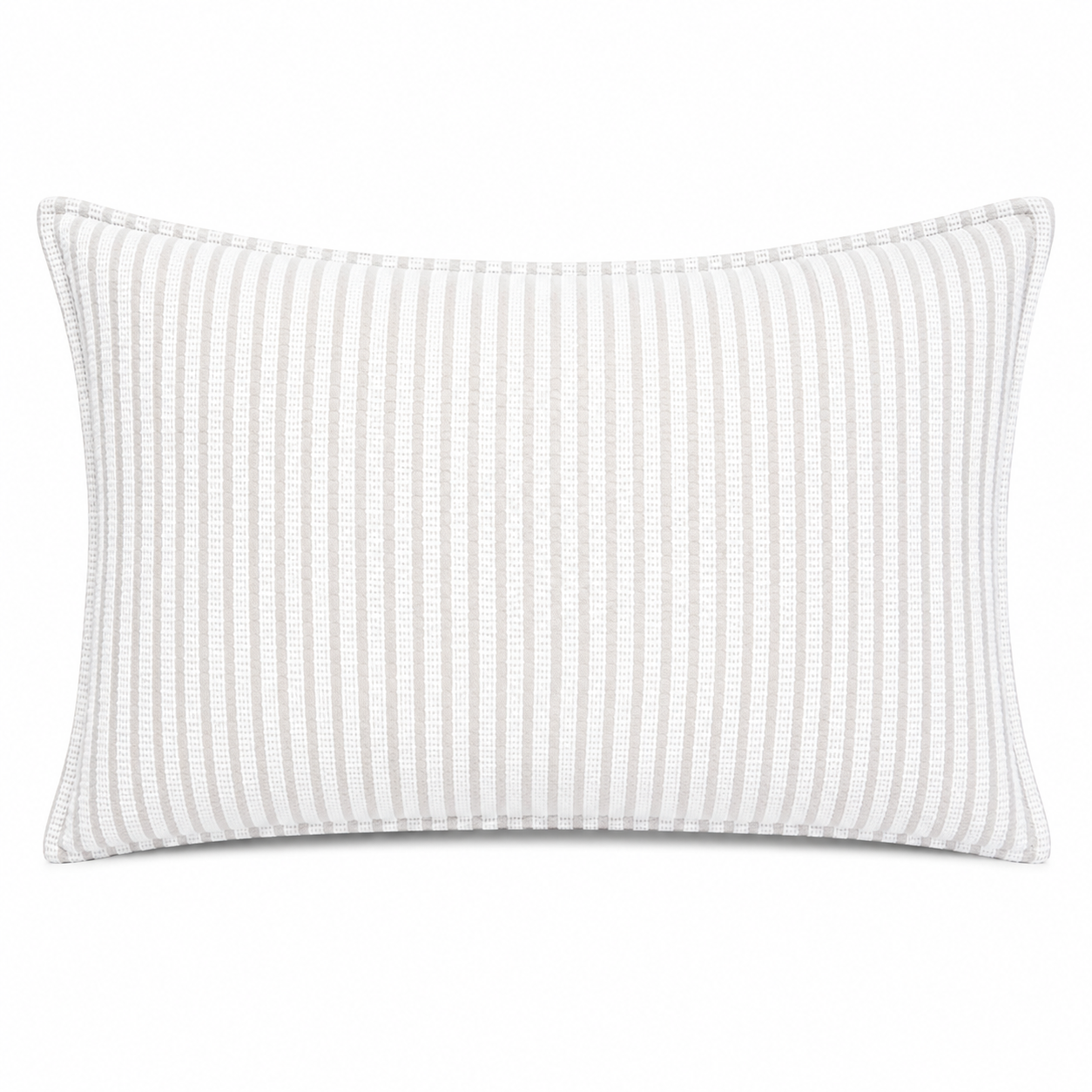 Cousssin décoratif rectangulaire tendance à rayure blanc  64x32cm
