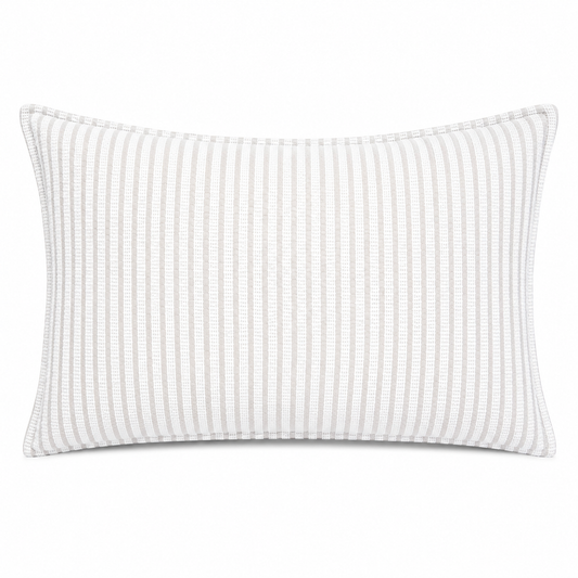 Trendy rectangular decorative cushion with white stripes 64x32cm