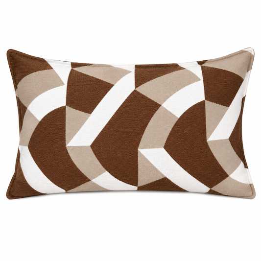 Decorative rectangular cushion in tobacco chenille 66x32cm 