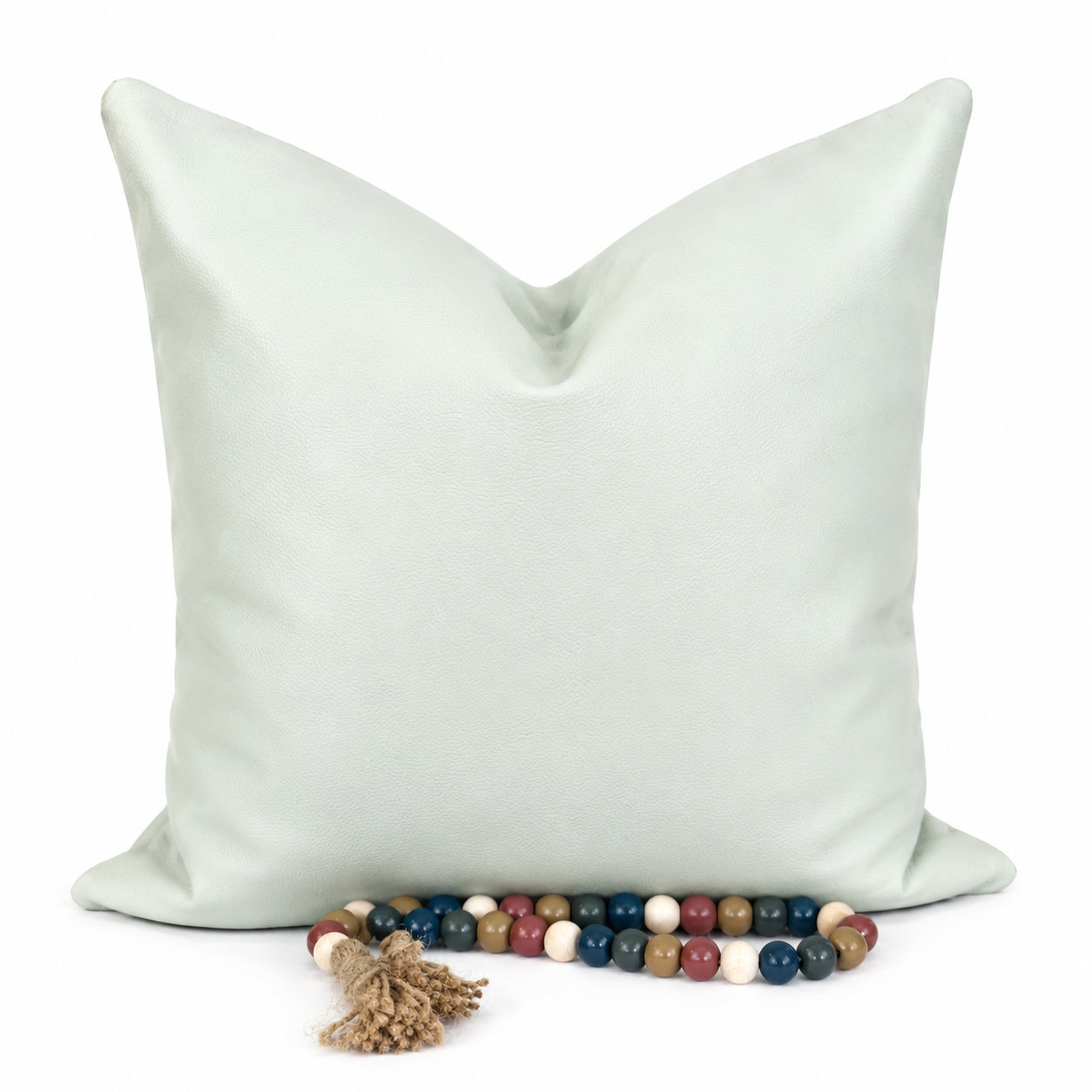 Coussin taupe en Cuir Véritable