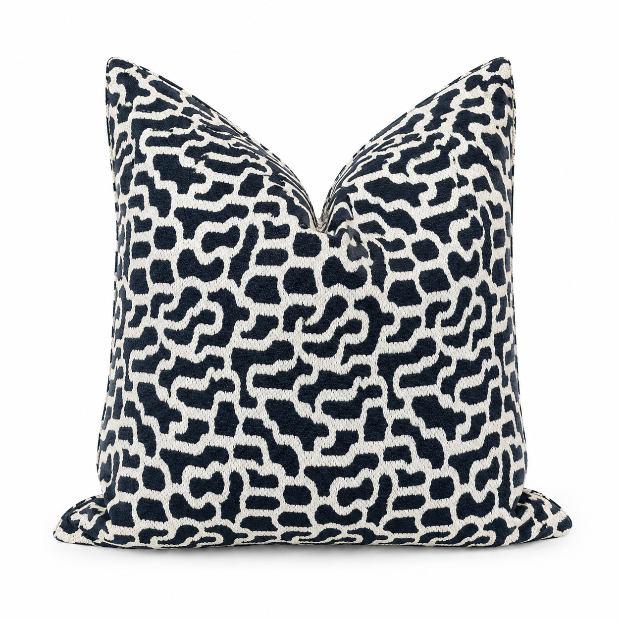Coussin Labyrinthe Bleu & Ivoire
