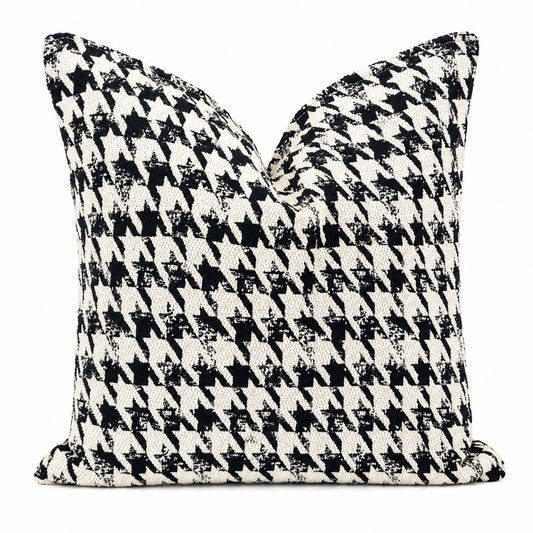 Coussin bouclette à motif iconique pied-de-poule
