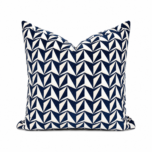 Coussin chevron bleu nuit