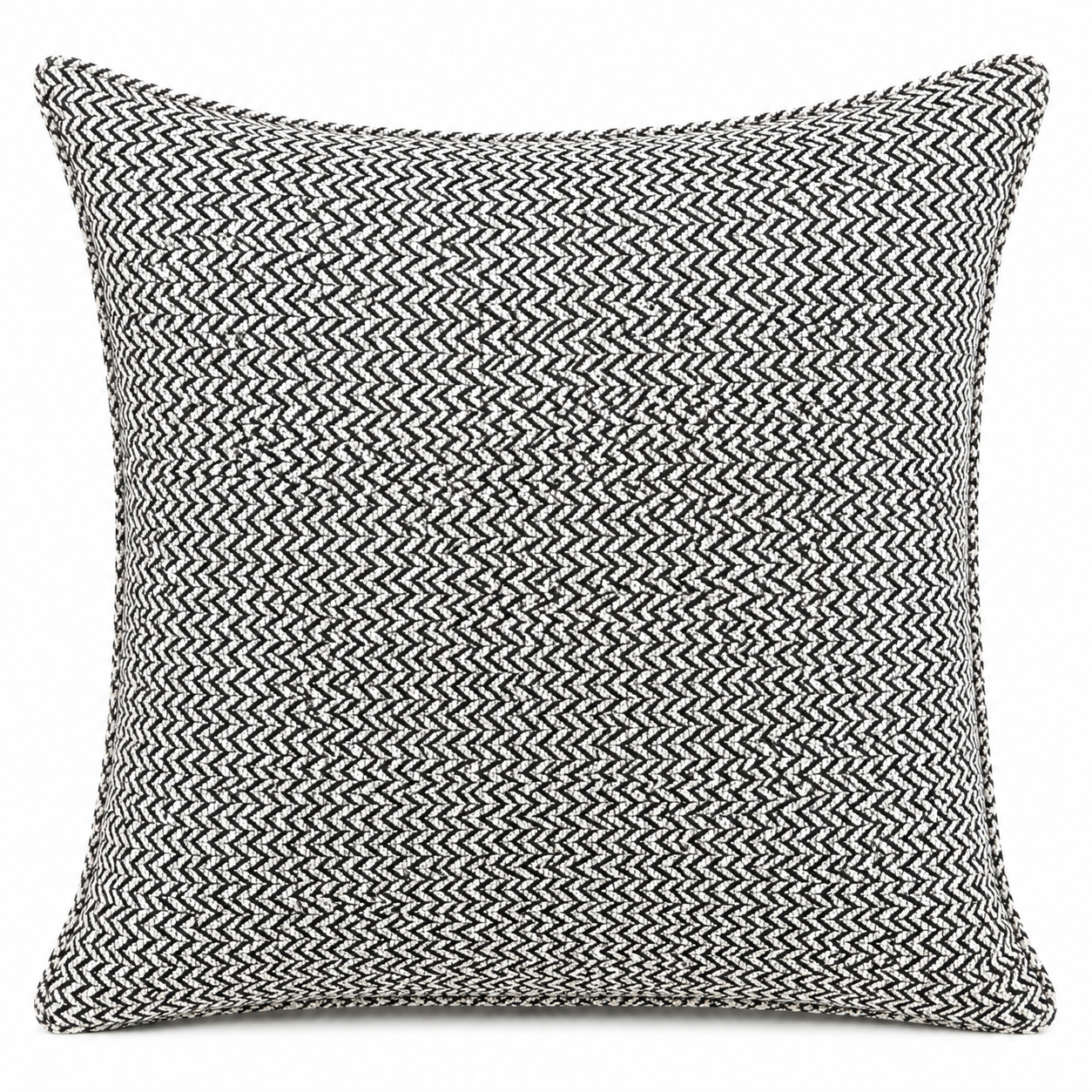 Decorative cushion in black chevron terry 50x50cm