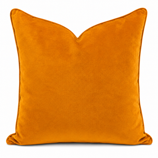 Coussin décoratif en velour matte orange