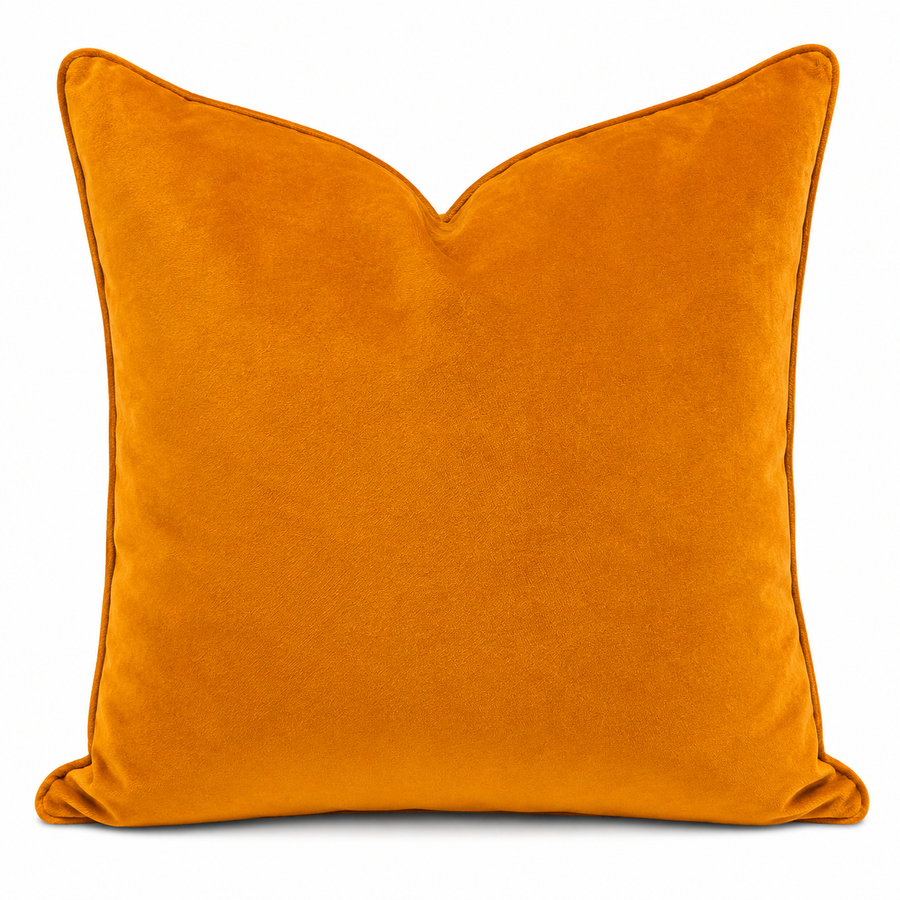 Coussin décoratif en velour matte orange