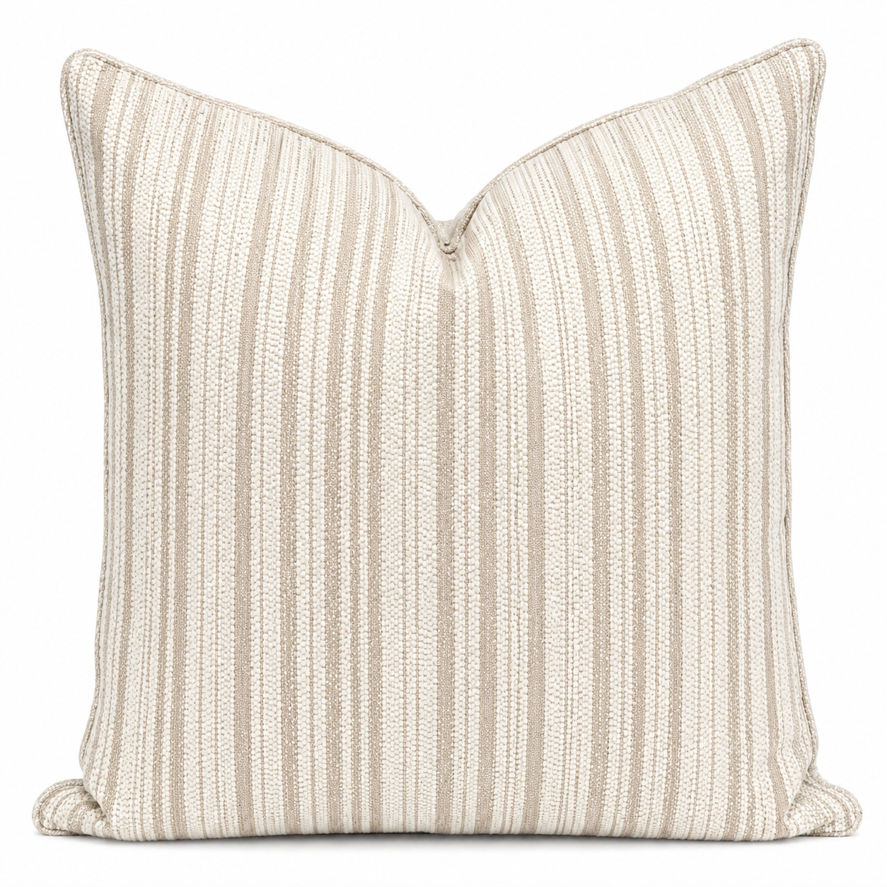 Coussin décoratif à rayures grises