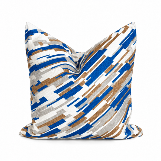 Coussin graphique bleu