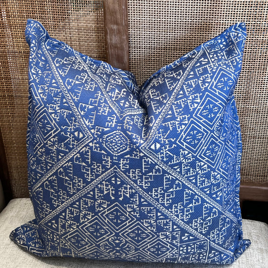 Coussin décoratif bleu style marocain Tarz
