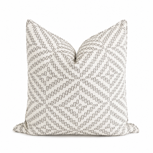 Coussin à motifs nude/taupe