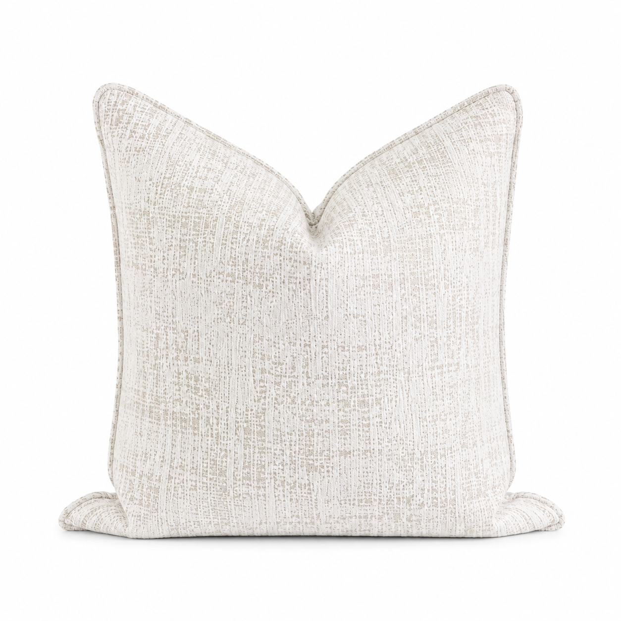 Coussin carré écru à effet texturé