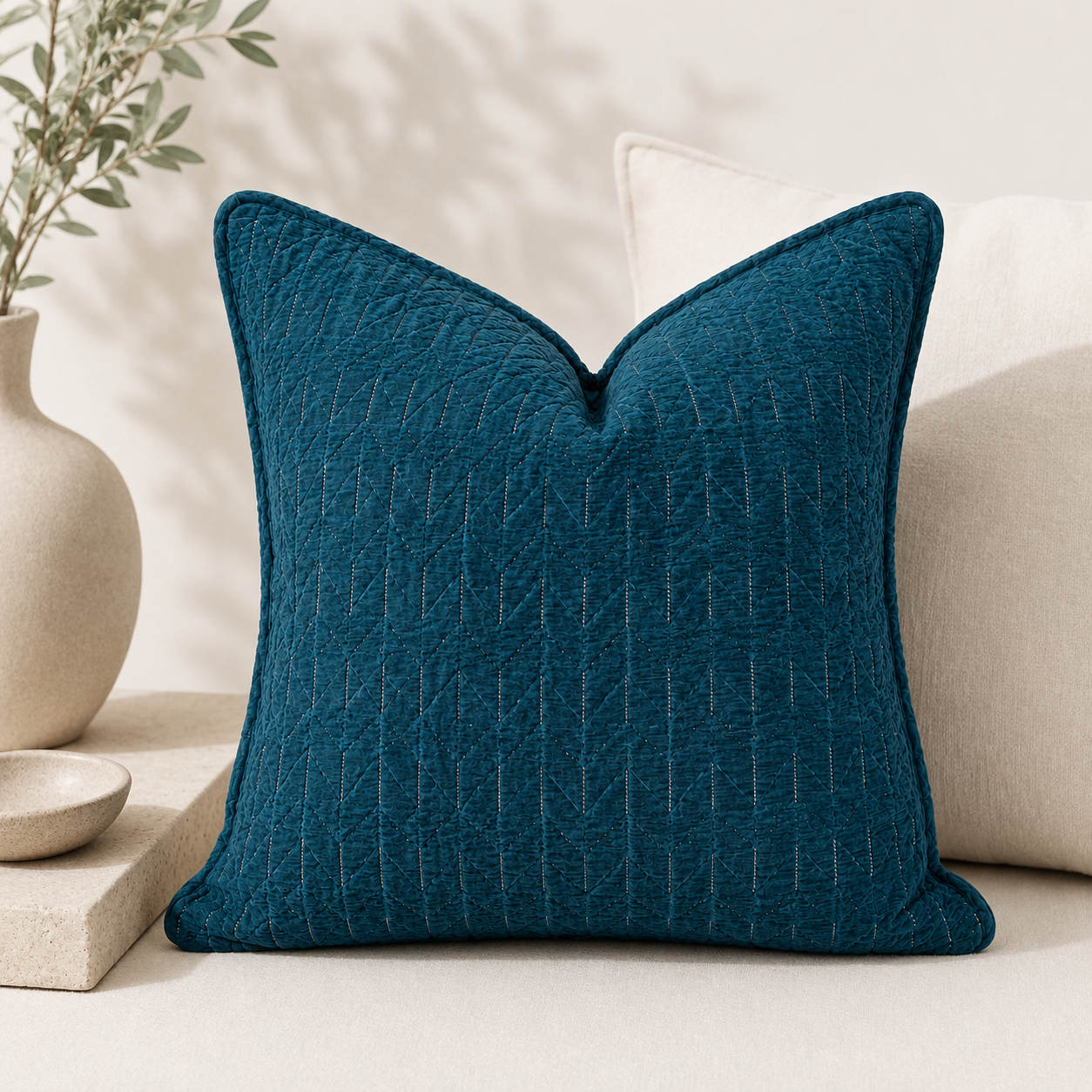 Coussin texturées vert