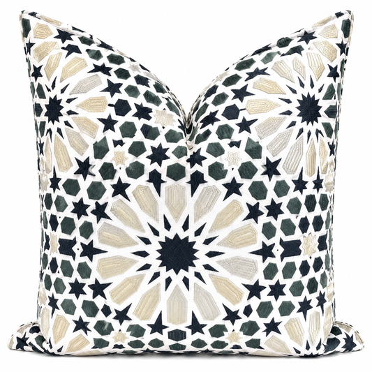 Coussin décoratif  Zellij Majestueux  vert 50x50cm
