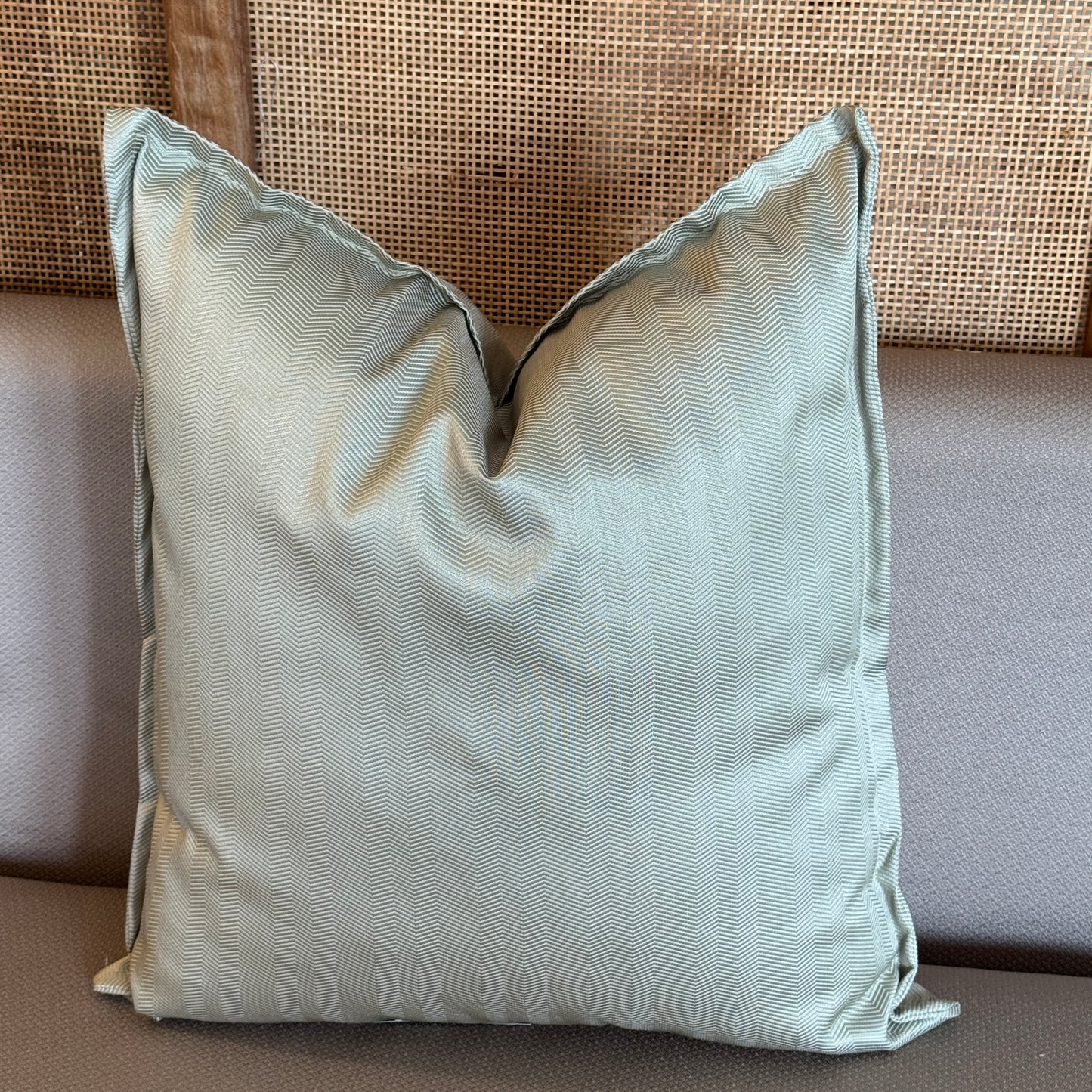 Coussin Chevron vert eau