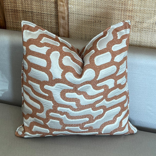 Coussin Labyrinthe terracota