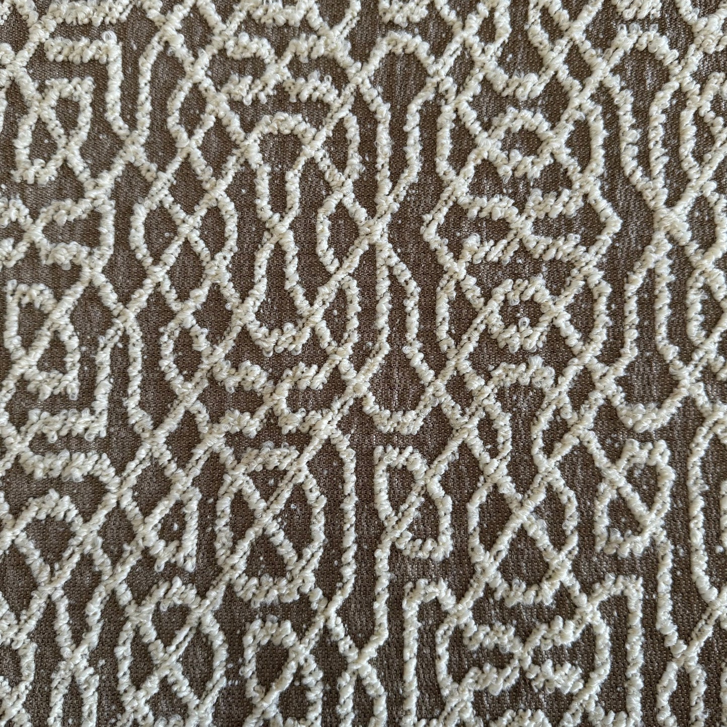 Bouclette fabric with double-sided geometric pattern 