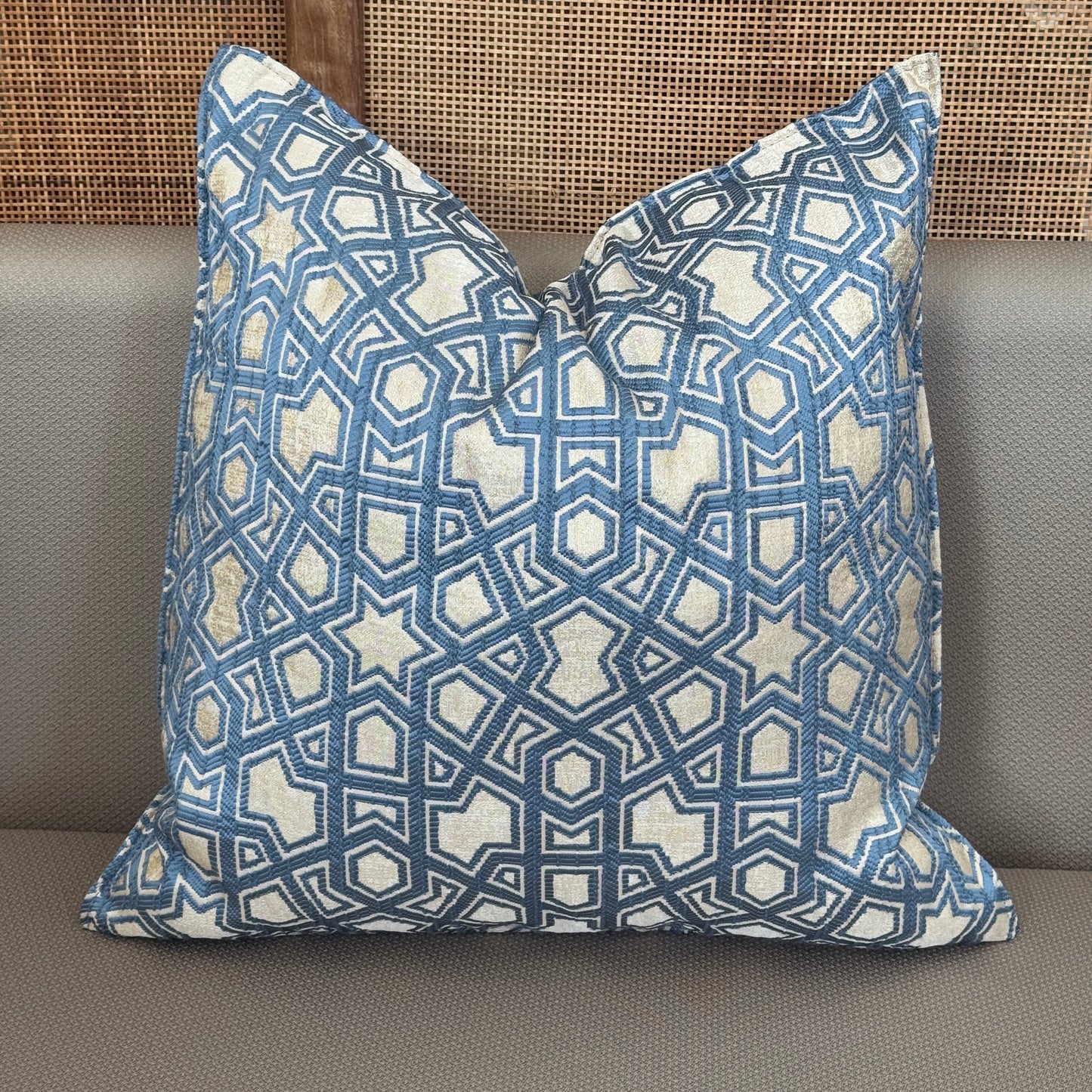 Coussin décoratif à motif zellij 50x50cm