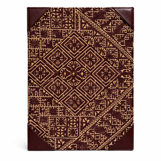 Phone pouch in embroidered effect fabric