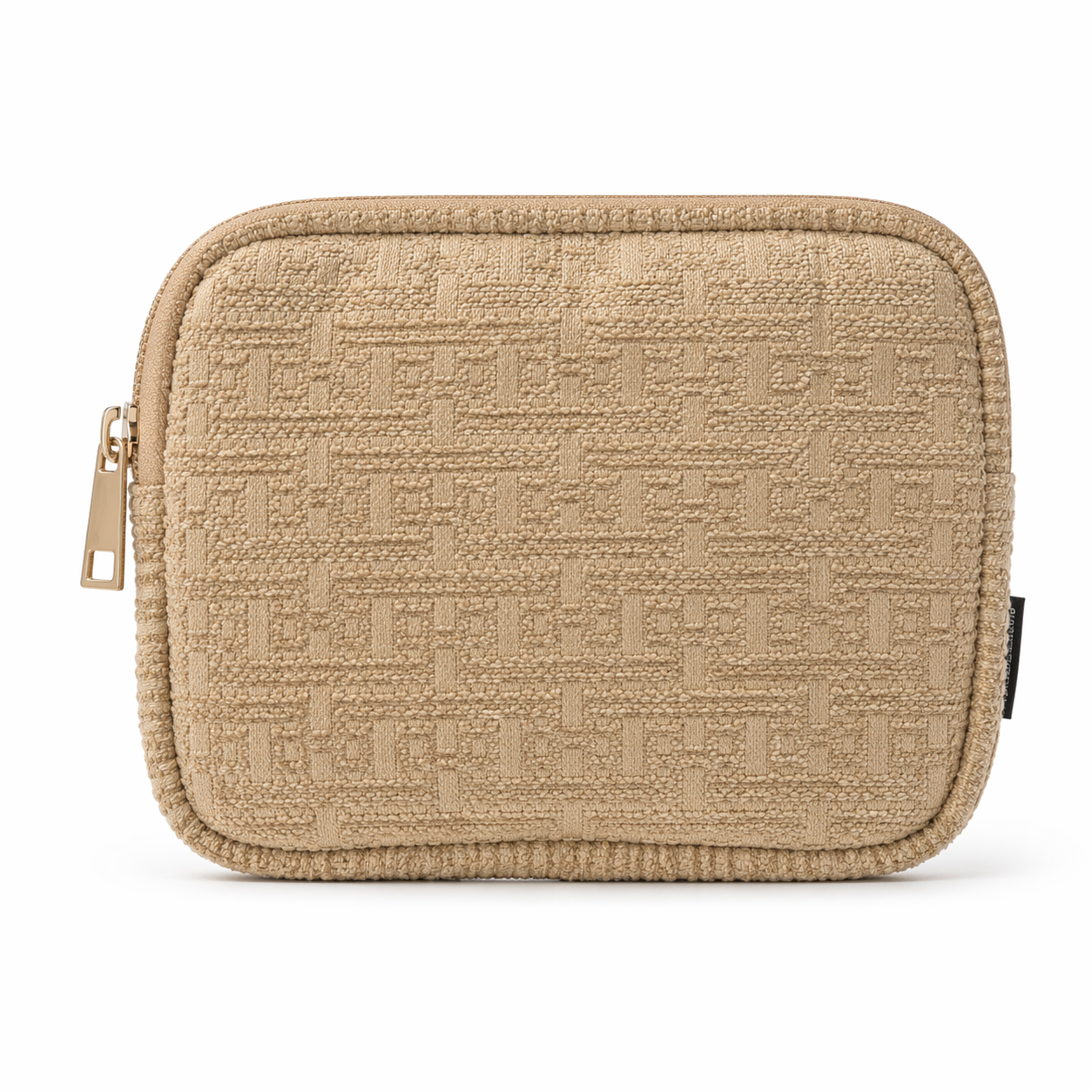 Phone pouch in embroidered effect fabric