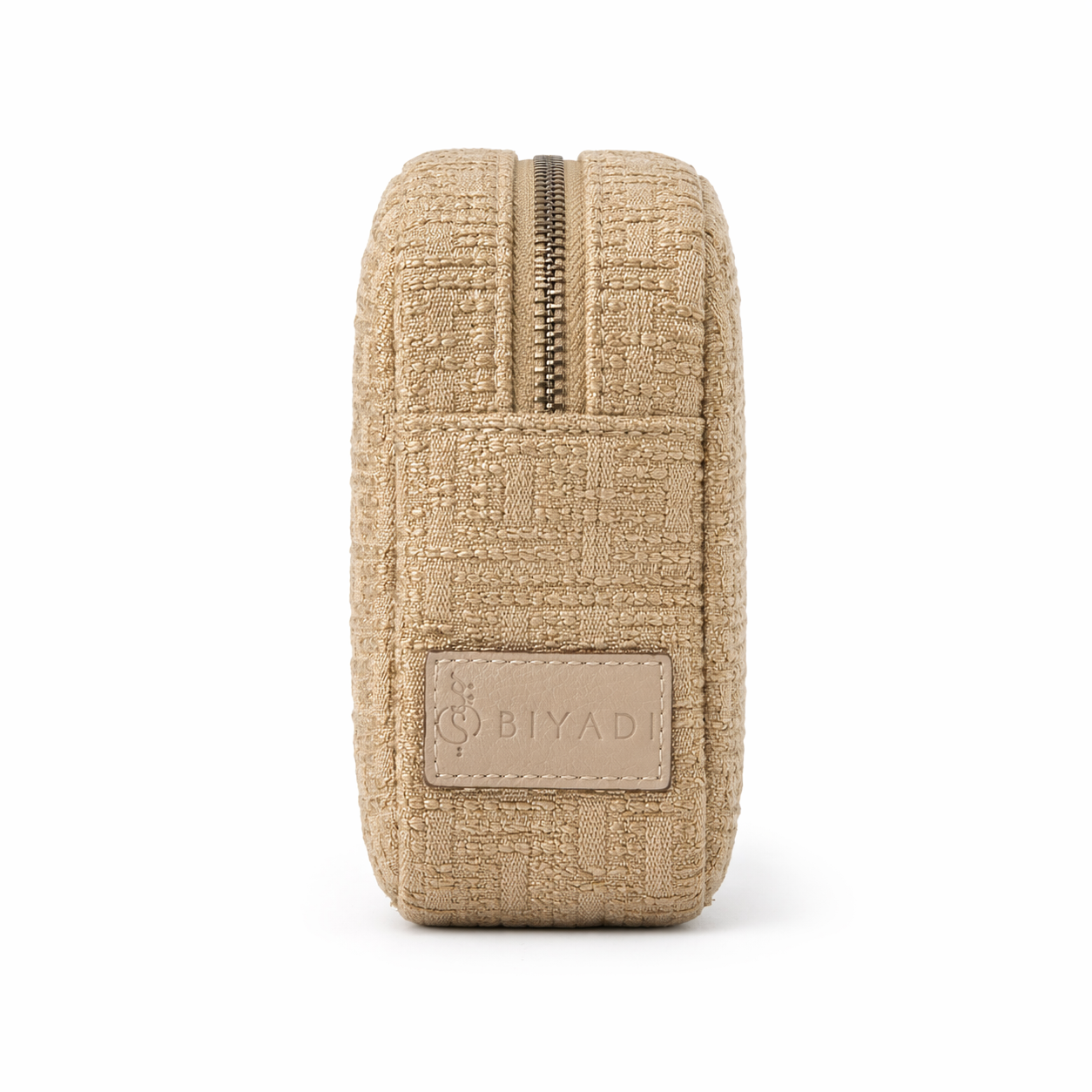 Phone pouch in embroidered effect fabric