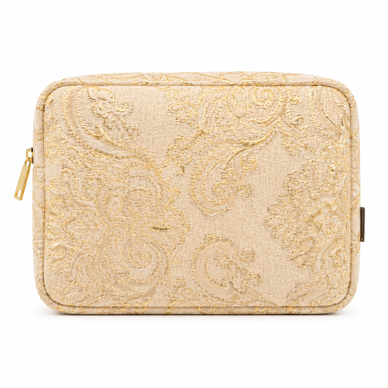 Phone pouch in embroidered effect fabric