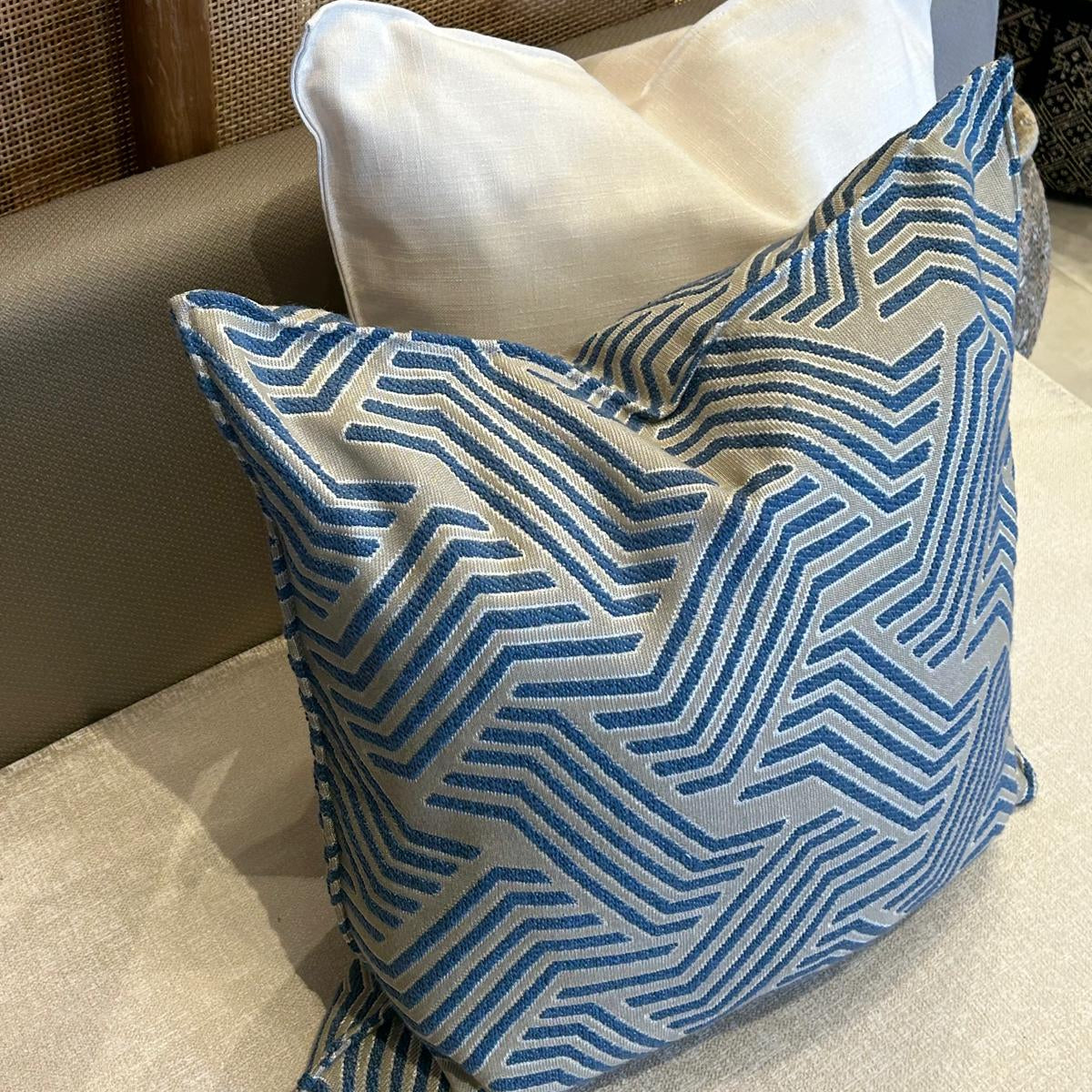 Coussin Zigzag Bleu 50x50cm.