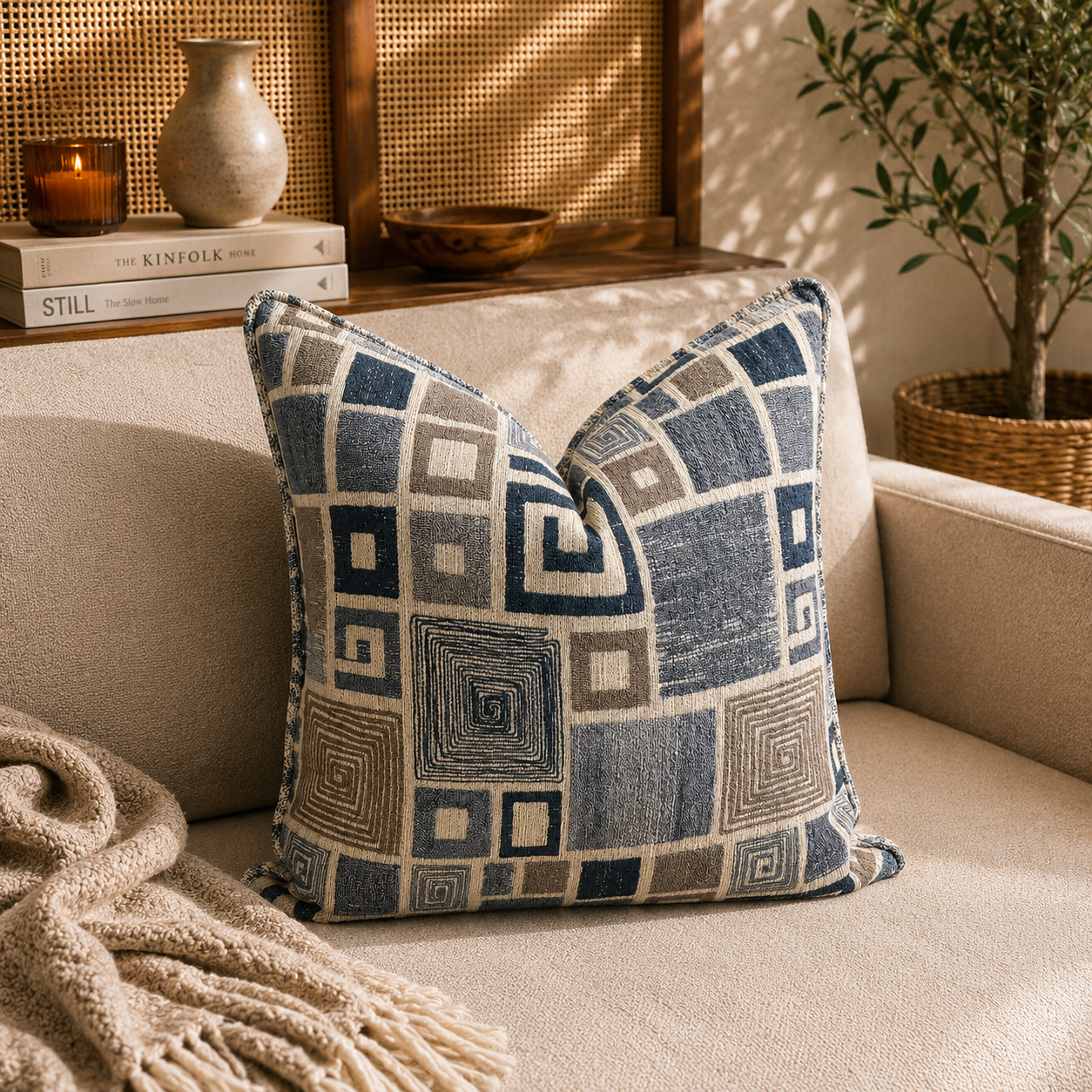 Coussin Carrés & Lignes