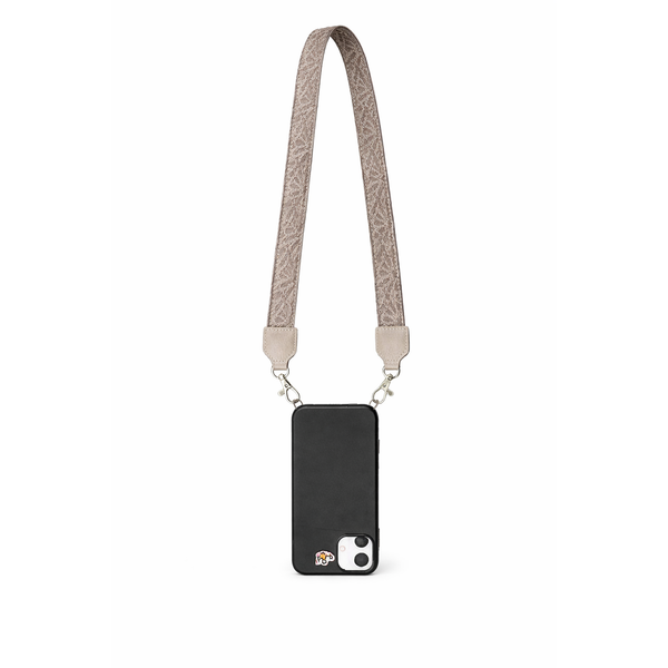 Bandoulière téléphone Zellij en tissu marocain avec finitions en cuir véritable