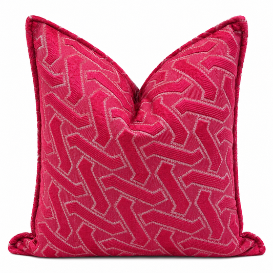 Coussin Géométrie bordeau