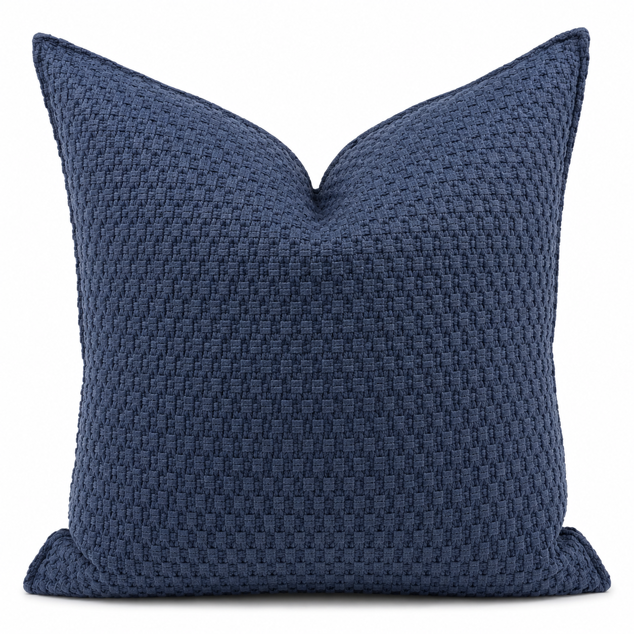 Coussin décoratif en bouclette torsadée bleue