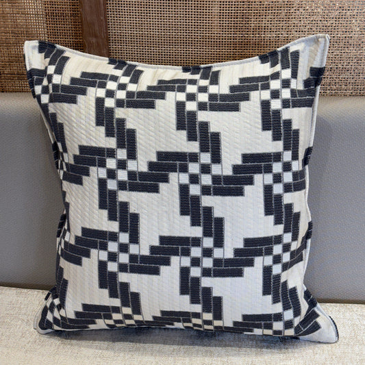 Coussin Géométrie Minérale noire