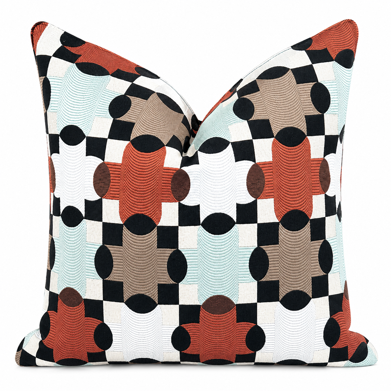 Coussin géométrique multicolore