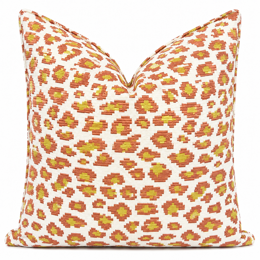 Coussin décoratif léopard ocre 50x50cm